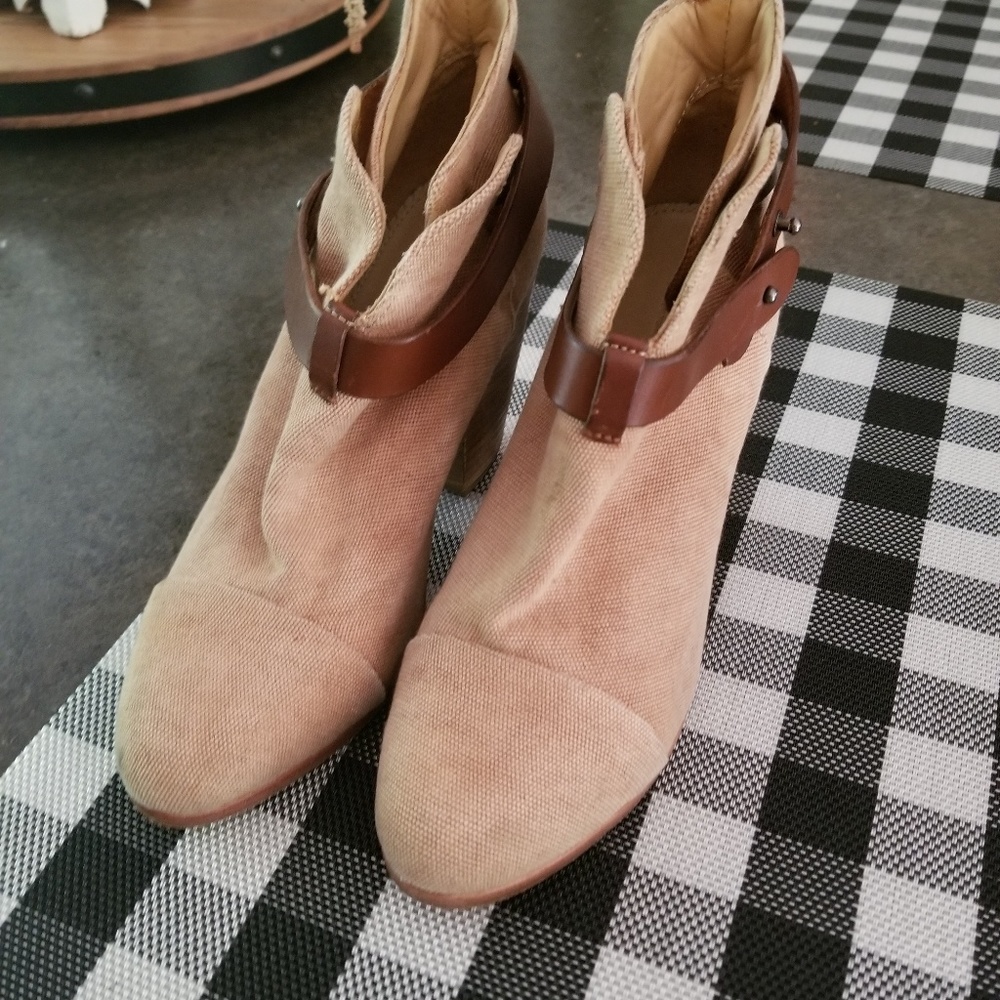 Rag & Bone Harrow Canvas And Leather Ankle Booties - image 3